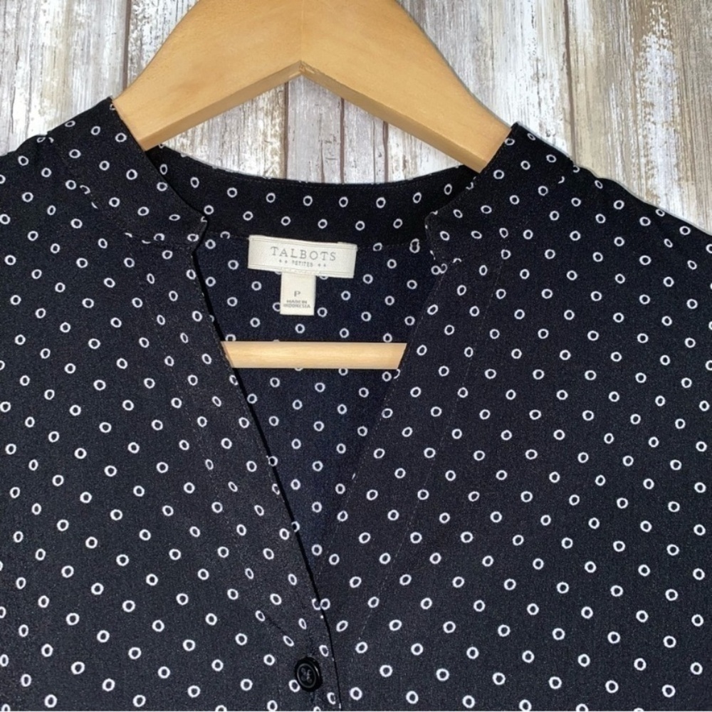 Talbots Black Dot Button Down - image 4